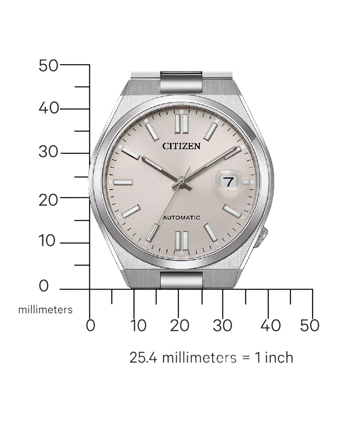 CITIZEN Tsuyosa Collection Automatic Beige Dial 40mm Silver Stainless Steel Bracelet