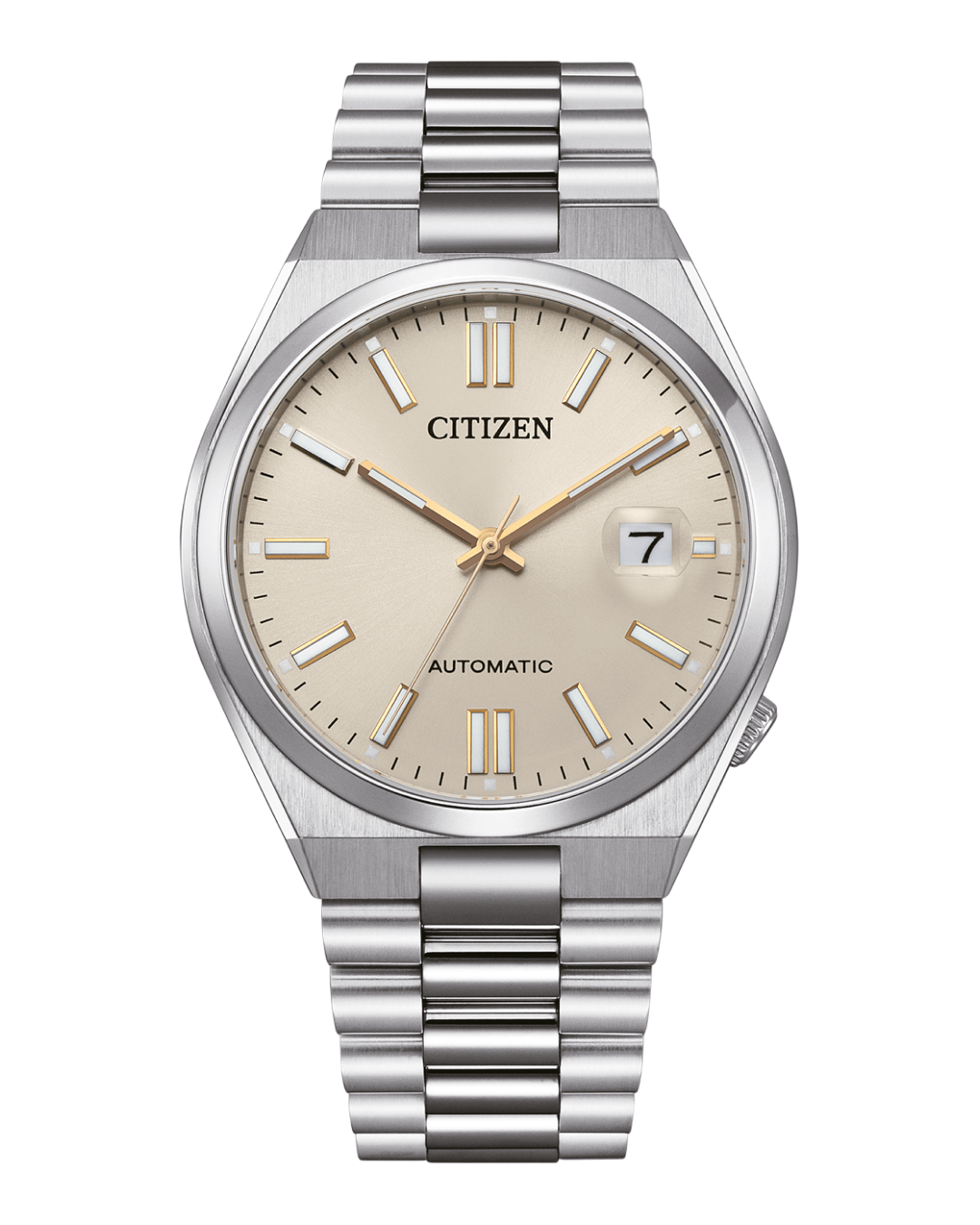 CITIZEN Tsuyosa Collection Automatic Beige Dial 40mm Silver Stainless Steel Bracelet